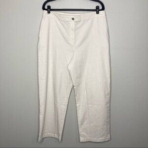 NWT EILEEN FISHER High Rise Wide Leg Trousers Cream Bone XL